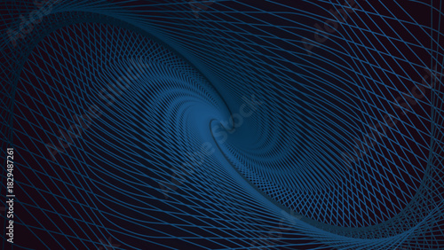 An abstract spiral background made of curved intersecting lines forming a dynamic vortex pattern
