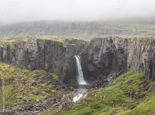The waterfall  Folaldafoss in Iceland
