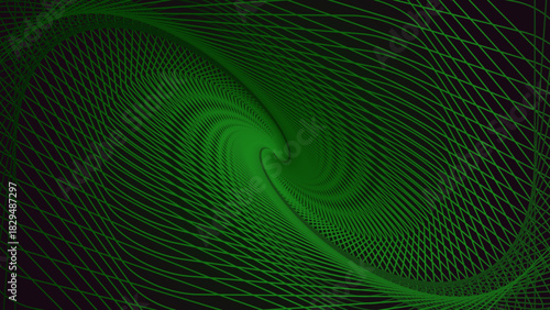 An abstract spiral background made of curved intersecting lines forming a dynamic vortex pattern