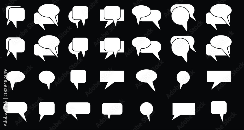 Naklejka premium Speech BubblSpeech Bubble set. Talk bubble. black empty vector white speech bubbles.e set.