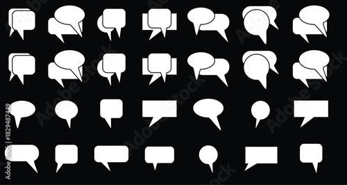 Speech BubblSpeech Bubble set. Talk bubble. black empty vector white speech bubbles.e set.