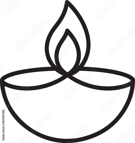 Burning candle on a white background. flat icon for web sites. Vector illustration