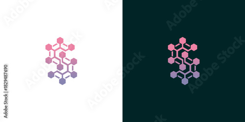 Abstract Molecular S-Shape Design with Gradient Colors