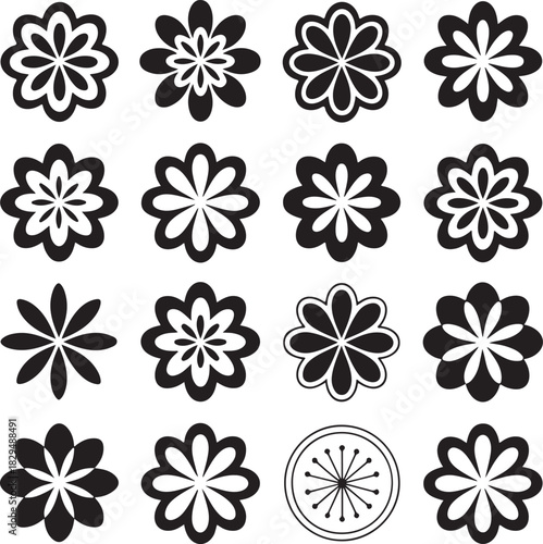 Elegant black and white floral pattern for graphic design background usage