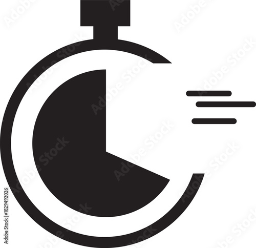Precise Timing: A monochrome illustration captures the essence of urgency and efficiency, with a stopwatch icon indicating speed, marking the passing of moments.