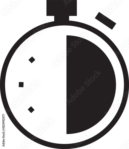 Illustration of flat icon of a document with bar chart and magnifying glass for business analysis and research