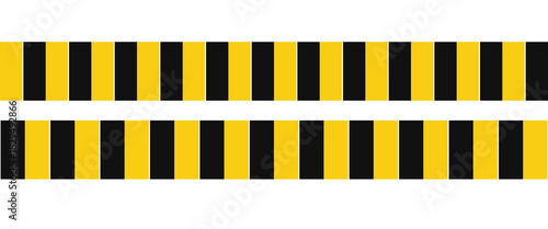 Pita peringatan dengan garis diagonal kuning dan hitam. Peringatkan menghentikan garis mulus. Kuning dan hitam peringatan perbatasan pita.