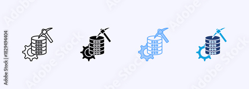 Data Mining Icon Set Multiple Style Collection Element For Design