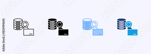 Data Backup Icon Set Multiple Style Collection Element For Design