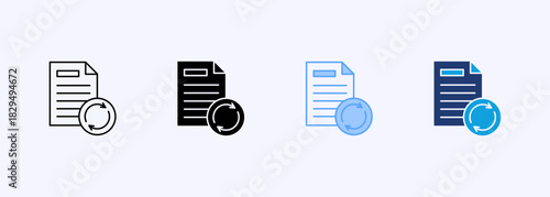 Reload Icon Set Multiple Style Collection Element For Design