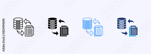 Data Transaction Icon Set Multiple Style Collection Element For Design