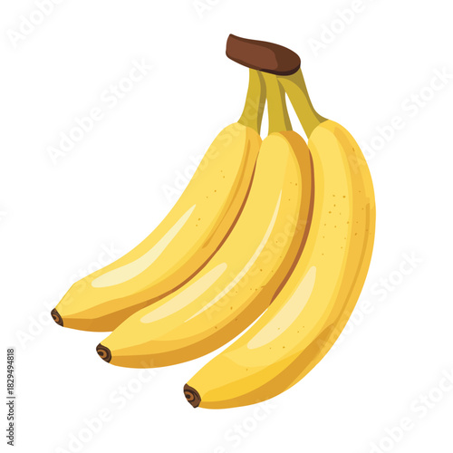 Simple flat 2D vector graphic of String Of Bananas, modern icon look, displayed on a pure white background.