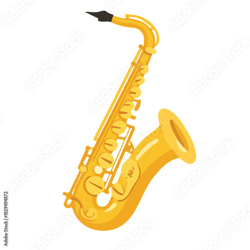 Simple flat 2D vector graphic of Saxophone Neck Strap, modern icon look, displayed on a pure white background.