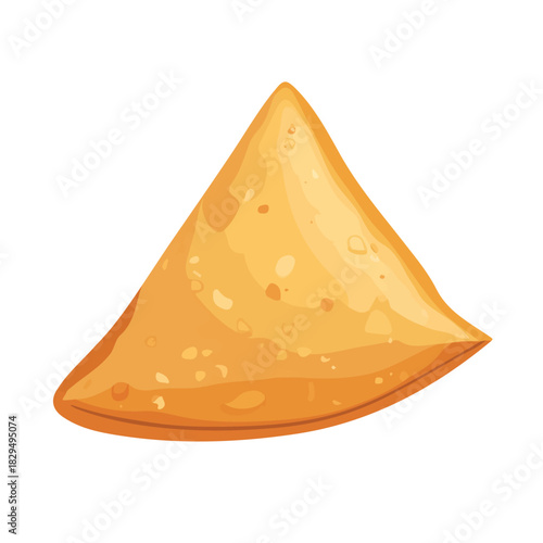 2D flat vector illustration of Samosa, clean and minimal icon style, isolated on white background.