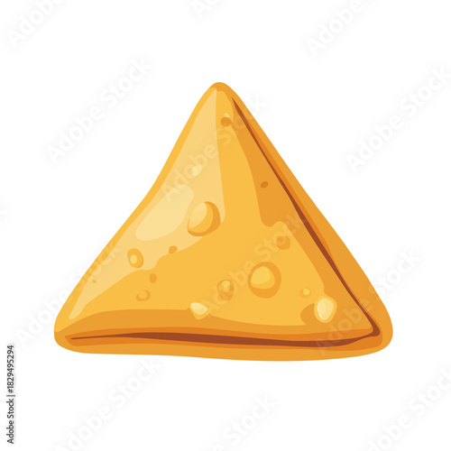 Minimal 2D vector illustration of Samosa in flat icon style on a plain white background.