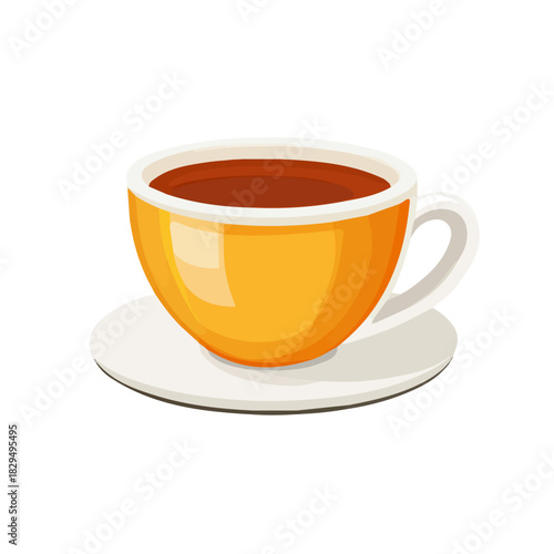 Tea, modern 2D flat vector illustration in icon style, isolated on pure white background.