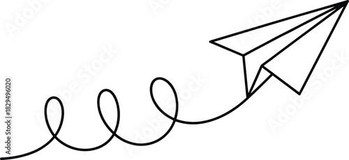 Vector illustration of a black silhouette airplane symbol concept design