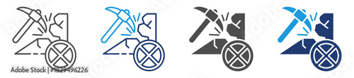 illegal mining icon sheet multiple style