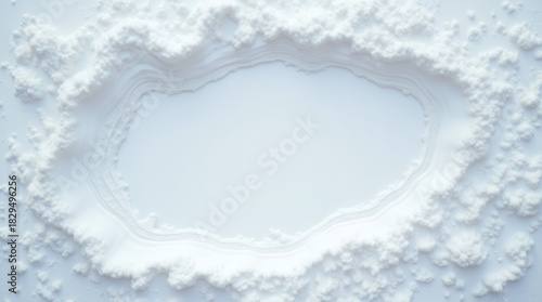 Snowdrifts Creating A Perfect Frame For Text In A Winter Clearing.