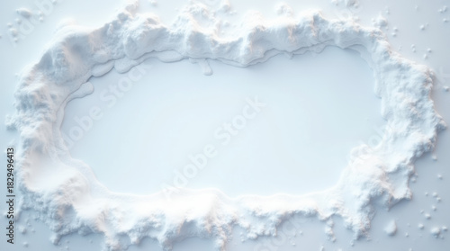 Aerial Shot Of Snow Clearing With Natural Frame And Copy Space.