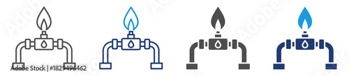 natural gas icon sheet multiple style