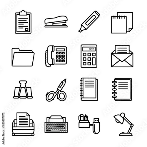 Office supplies and stationery items for business and work.