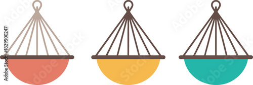 Collection of hammock chairs in various colors inviting relaxation and peacefulness at home vector design