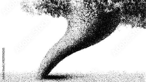 Antique engraving of a silhouette. This hand-drawn vector illustration features stipple and outline techniques, presenting a vintage aesthetic as a set.