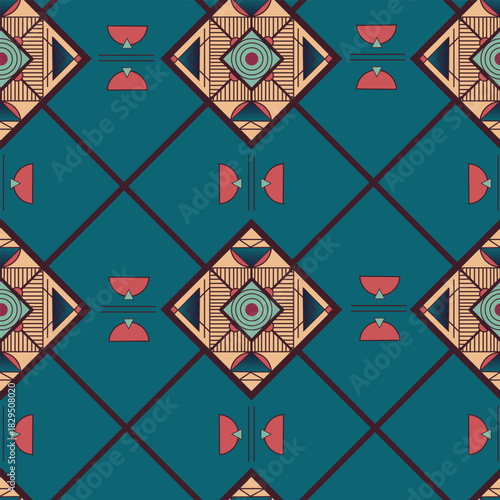 Geometric pattern in ethnic style. Vector seamless print. 