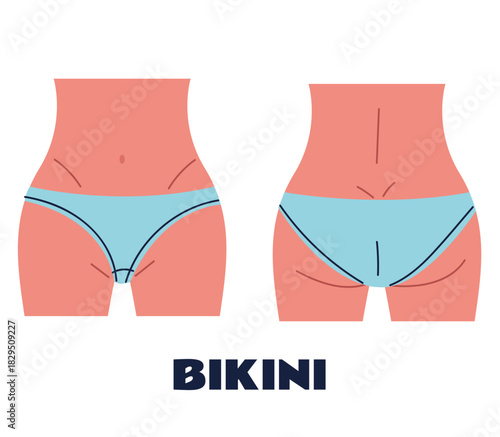 Woman underwear silhouette model line modern style concept set. Vector graphic design illustration