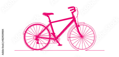 Bicycle Continuous Line Art Illustration - Editable Vector Drawing