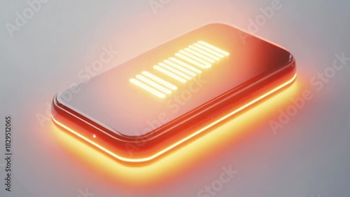 Futuristic Smartphone with Glowing Barcode on Screen Technology Concept