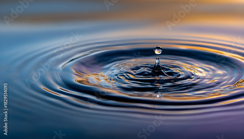 Wallpaper Mural Water Droplet Creating Ripples in Calm Surface at Daytime Torontodigital.ca