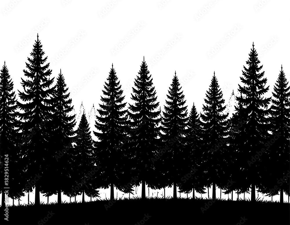 Obraz premium vector illustration of a forest