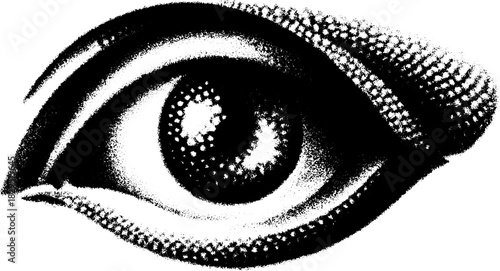 Eye vector illustration featuring an abstract design in black and white. The unique shape creates a striking visual effect.