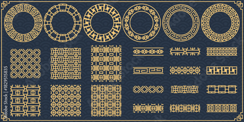 set of chinese traditional frame design
