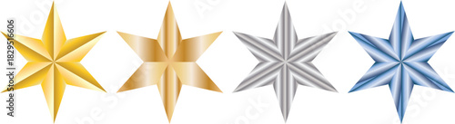 festive star set, Christmas decor shiny stars decor