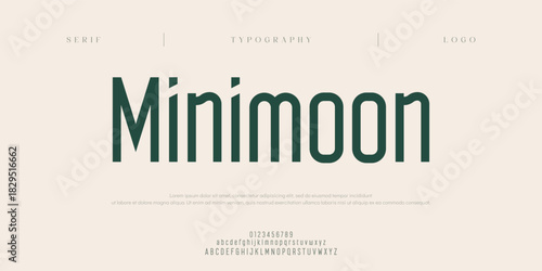 Minimoon, Minimal modern logo alphabet fonts. Typography minimalist urban sans serif digital fashion future creative logos fonts. vector illustration
