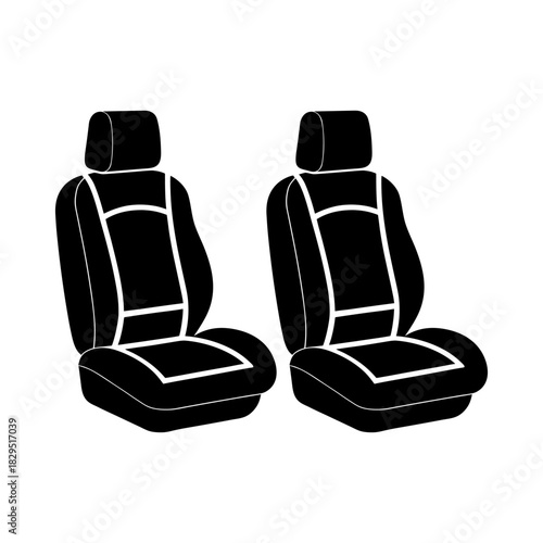 Car Seat Silhouette Icon – Auto Interior Vector Design.