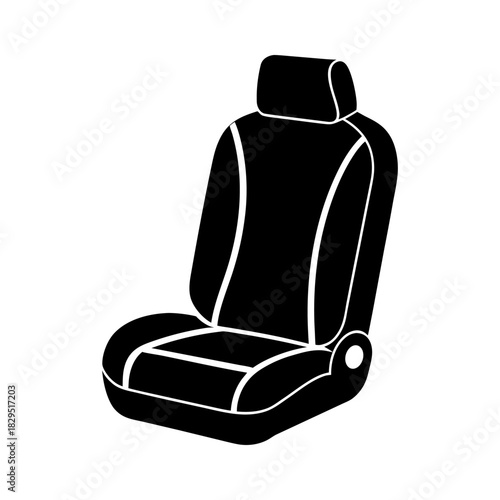 Car Seat Icon – Automotive Seat Vector on White Background.