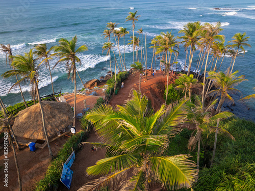 Aerial view of Coconut Tree Hill in Mirissa, Sri Lanka