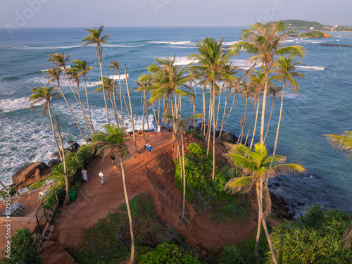 Aerial view of Coconut Tree Hill in Mirissa, Sri Lanka