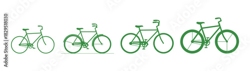 A simple line sketch of a bike featuring big, round wheels, highlighting both simplicity and design. Perfect for graphic materials or transport-related themes.

