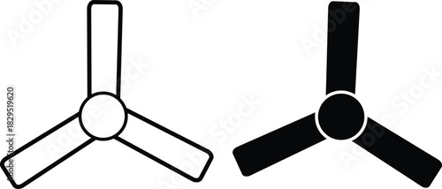 
Ceiling fan icon set. Overhead Fan Direction sign. cooling, and home appliance symbols vector illustration

