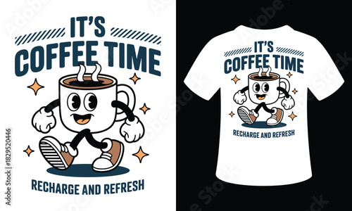 coffee time t-shirt  vector illustration design