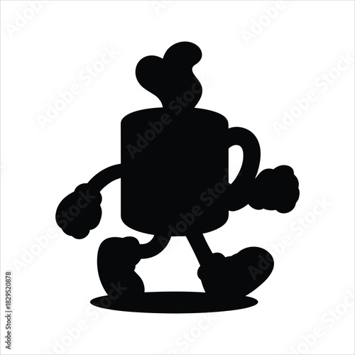 coffee time silhouette vector illustration design