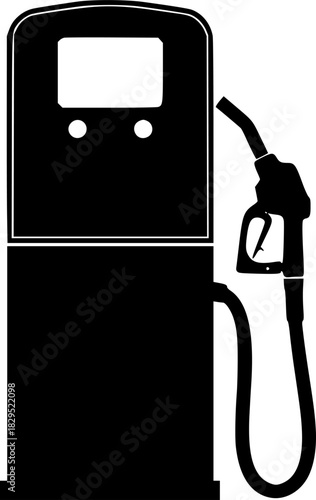 black gas pump silhouette on a white background