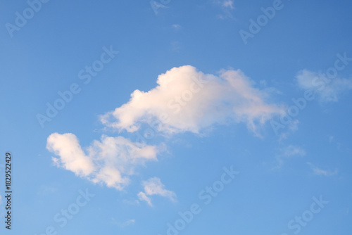 Blue sky white clouds and Beautiful puffy fluffy cumulus cloud, cloudscape background.