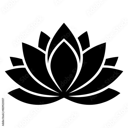 Lotus Flower vector clean black silhouette design white background