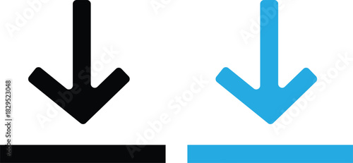 download icon button. Files download icons symbol in line and flat style on Transparent Background
